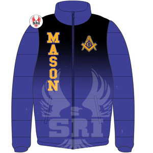 Veste matelassée personnalisée avec broderie Maître Maçon de la Franc-Maçonnerie |   Veste matelassée pour homme avec logo brodé personnalisé, regalia maçonniques - Product Image 6