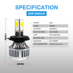 Phare LED de <span class=keywords><strong>moto</strong></span> Motoled 60W 6500K Lampe blanche antibrouillard COB Ampoules LED Phare avant pour projecteurs de <span class=keywords><strong>moto</strong></span> 8-80V - Product Image 2