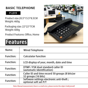 <span class=keywords><strong>Téléphone</strong></span> filaire d'identification de l'appelant avec écran LCD et <span class=keywords><strong>fonction</strong></span> <span class=keywords><strong>mains</strong></span> <span class=keywords><strong>libres</strong></span> pour bureau à domicile ou hôtel - Product Image 2