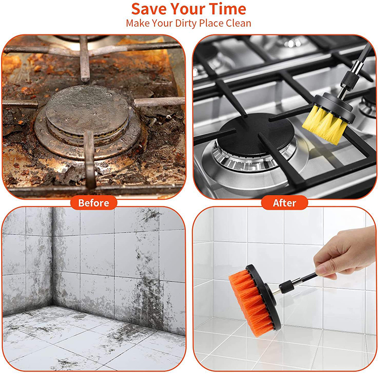 Cordless Electric Drill Cleaning Brush 14pcs Customized For Car