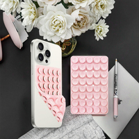 Support de téléphone portable portable à 24 ventouses double face en silicone acrylique thermofusible, silencieux, souple, design personnalisé, pour selfies