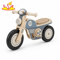 Sepeda Keseimbangan Motor Retro Kayu dengan Mesin Interaktif, Speedometer, Jok Empuk untuk Latihan Keseimbangan Anak W16C375