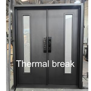 Y puertas delanteras de doble fundición Estilos forjados Productos 2017, Villa moderna Diseño de entrada Parrilla Ventana Wlfm54-230 Puerta de hierro chino - Product Image 6