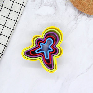 5 pièces/ensemble réutilisable 3d couleur plastique légumes fruits pain d'épice homme moule à biscuits outils de cuisson ensemble emporte-pièce - Product Image 5