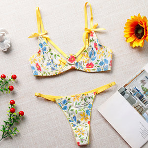 Womens Swimsuits Yellow <b>Bra</b> and Low Waist Brief <b>Sexy</b> Crop Top Soft Underwear <b>Set</b> <b>Sexy</b> Lingerie Two Piece <b>Sets</b> - Product Image 5