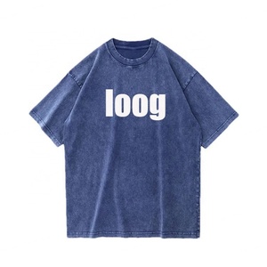 T-shirt pour homme en coton et polyester de haute qualité, surdimensionné, style streetwear, délavé à l'acide, imprimé vintage, lourd, personnalisé - Product Image 5
