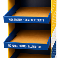 Présentoir de sol en carton multi-niveaux personnalisé pour supermarché, idéal pour la promotion de snacks et biscuits en magasin de détail