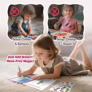 Livre <span class=keywords><strong>de</strong></span> <span class=keywords><strong>coloriage</strong></span> aquatique réutilisable <span class=keywords><strong>Sirène</strong></span> pour tout-petits <span class=keywords><strong>de</strong></span> 1 à 3 ans avec plus <span class=keywords><strong>de</strong></span> 18 autocollants et stylo sans bavure – Kits éducatifs et cadeaux - Product Image 2
