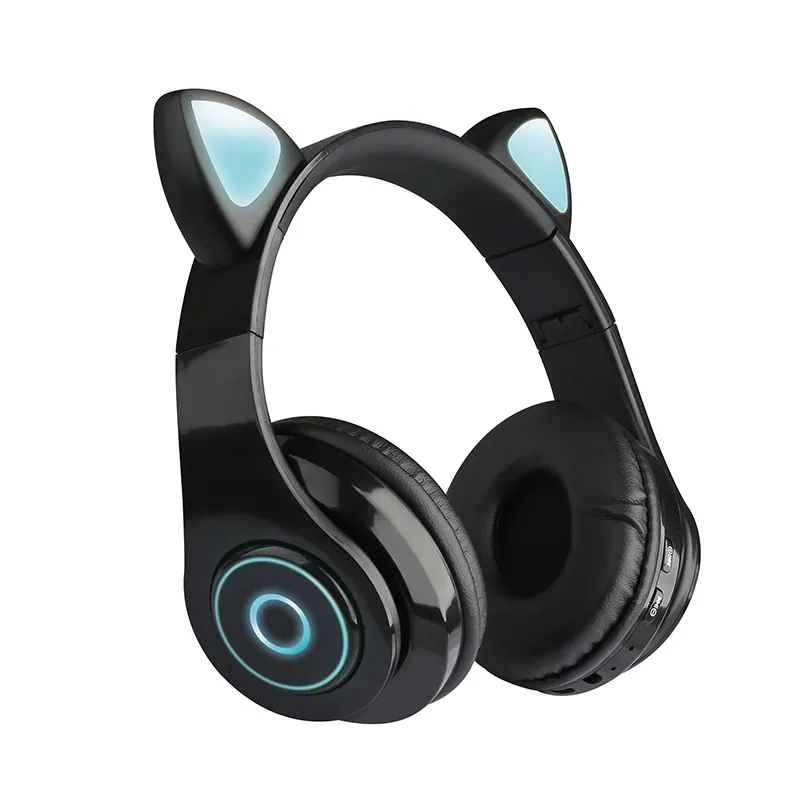 Hot sale Cute ear B39 Wireless headphone with LED light wireless earphone support TF card gaming headset for children
