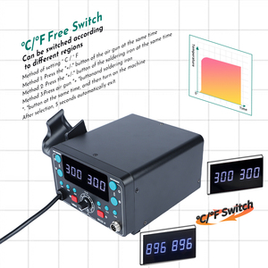 Estación de Soldadura YIHUA 902D-IV 775W T12, Estación de Retrabajo con Aire Caliente, Juego de Herramientas de Reparación Electrónica Profesional W261 - Product Image 6
