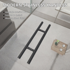 Poignées de porte modernes en acier inoxydable pour portes intérieures et portes de douche en verre, installation facile, durables, pour hôtels et appartements - Product Image 2