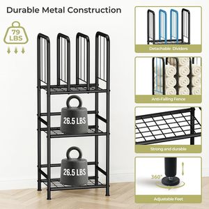 SENYU Modern 3 Tier Metal Bathroom Storage Rack with Towel <b>Dividers</b> and <b>Shelves</b> for Organized Laundry and Bath Essentials - Product Image 3