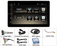 Hengwell Écran rotatif à 360 degrés Android 10 pouces avec prise en charge Mirror Link, Wi-Fi intégré, Bluetooth pour lecteur multimédia de voiture, caméra de recul, autoradio