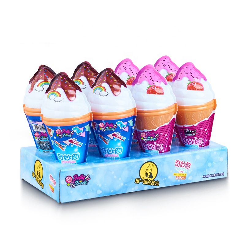Лидер продаж, конфеты jollycandy, чудесный конус с красочным мороженым, шоколадное яйцо с печеньем и игрушкой-сюрпризом