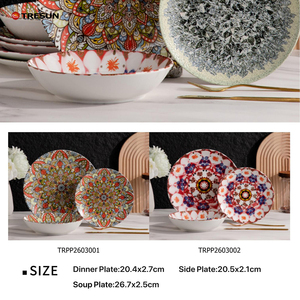 TRESUN Vajilla de Porcelana Fina de 18 Piezas para Cena, Apta para Microondas y Congelador, de Cerámica China para el Hogar - Product Image 5