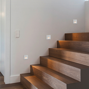 Hiện đại 1.5 Wát vuông <span class=keywords><strong>LED</strong></span> tường ánh sáng ẩn Dật cầu thang đèn cảm biến cho trong nhà ngoài trời 220V mặt đất cầu thang mini <span class=keywords><strong>LED</strong></span> tường ánh sáng cho nhà - Product Image 1