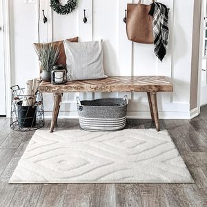 Tappetini da <span class=keywords><strong>Bagno</strong></span> Bianchi Lavabili in Lavatrice Skymoving, <span class=keywords><strong>Tappeto</strong></span> Boho in Microfibra Antiscivolo, Morbido <span class=keywords><strong>Tappeto</strong></span> Geometrico di Lusso per <span class=keywords><strong>Bagno</strong></span> - Product Image 2