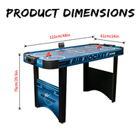 WIN.MAX Table de hockey sur air en gros 4FT avec 2 poussoirs de hockey LED et rondelle LED, jeu de hockey sur glace électronique