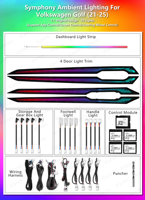Kit d'éclairage d'ambiance Symphony coloré pour Volkswagen VW Golf Mk8 2021-2025, amélioration de l'éclairage intérieur automatique, accessoires de voiture