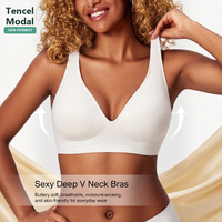 Soutien-gorge sans couture en modal double, avec support liftant, en forme de V profond, prix usine TK Custom