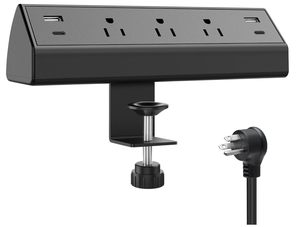 Tira de alimentación con abrazadera de escritorio, protector contra sobretensiones de montaje en escritorio, estación de carga rápida de 40W, 2 puertos USB C PD 20W, 3 salidas, borde de mesa - Product Image 3