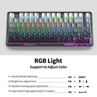 Mechanical Gaming Keyboard RGB Backlit Wired USB Programmable Anti-Ghosting Plug and Play 82 Keys White Axis OEM