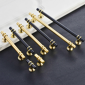 Poignée de porte de luxe en aluminium et acier inoxydable, longue, noire et dorée, pour armoire de cuisine, meuble et placard - Product Image 2