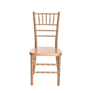 Cadeira Chiavari de madeira para banquetes de casamento, ouro e madeira para uso ao ar livre direto dos fabricantes por atacado