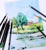 FLOWood – Coffret de 120 crayons de couleur professionnels hydrosolubles en métal, mélangeables, pour artistes, peinture aquarelle et croquis