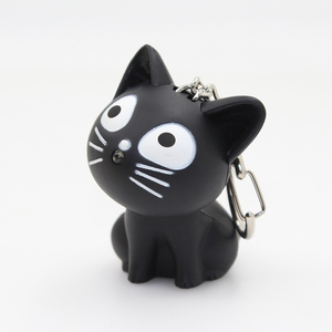 Porte-clés éclairage led, joli porte-clés en forme <span class=keywords><strong>de</strong></span> chat, fromage doux, design miaou, avec son - Product Image 5