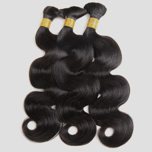 Extensions de cheveux naturels brésiliens vierges Remy 9A-11A, ondulés, style bohème, en vrac, double trame, pour tressage - Product Image 2