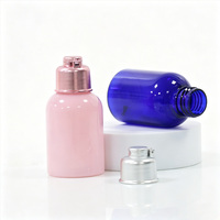 Botol Plastik PET Kosong 50ml Warna Pink Amber Biru dengan Tutup Flip-Top untuk Minyak Esensial, Serum, Toner, dan Perawatan Kulit Cair