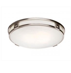 Round Shape 3-<b>Light</b> White Color Fabric Dump Shape Drum <b>Light</b> Ceiling Lamp with Brushed Nickel Metal for <b>Dining</b> Room Kitchen - Product Image 4