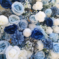 5d soie fleur mur roulé bleu et blanc artificiel haute qualité fleur bleue panneau mural toile de fond décor