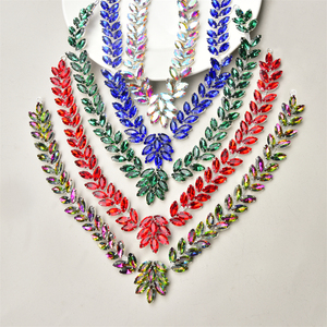 Nouveau coloré strass mariée argent cristal Applique verre diamant fleur garniture pour robe cheveux accessoire bricolage - Product Image 3