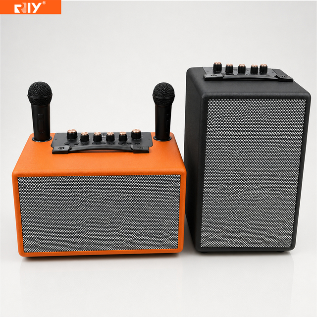LS-201 LS-202 Popular 6.5-inch Karaoke Speaker Portable Mini Blue-tooth Speaker with Dual-handheld Microphone for Party/ Meeting