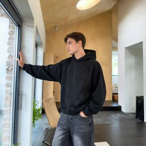 Veste d'hiver en molleton français de 450 g/m², vente en gros, fournisseur de vêtements de rue personnalisés, coupe ajustée, sweat-shirt en coton uni - Product Image 1