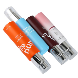 Botella <span class=keywords><strong>de</strong></span> Vidrio <span class=keywords><strong>de</strong></span> Lujo <span class=keywords><strong>de</strong></span> 50 ml con Fondo Grueso, Colorida, para Loción, Esencia, Suero o Base <span class=keywords><strong>de</strong></span> Maquillaje, en Vibrantes Tonos Naranja y Azul - Product Image 3