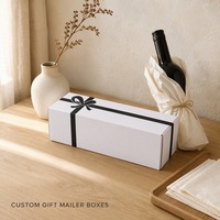 Boîte pliante en carton ondulé blanc, personnalisée avec fermeture à languette, sans ruban adhésif, pour bouteilles de vin et cosmétiques, vente en gros, directement de l'usine
