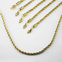 Chaîne en or véritable plaqué or ionique BMZ 18 carats 50/60 cm*0,3/0,4/0,5/0,6 cm Chaîne en corde de la meilleure qualité Garantie 2 ans Chaînes en or en forme de corde