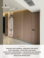 Panneau mural en lattes de bois XINGRUO, 18 cm, grille cannelée, revêtement personnalisé, panneau intérieur pour salon, fond de télévision et décoration