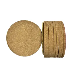 Hot Selling Natural Round Cork Coasters Custom Designs Package Round Absorbent Printing Blank Cork Coasters