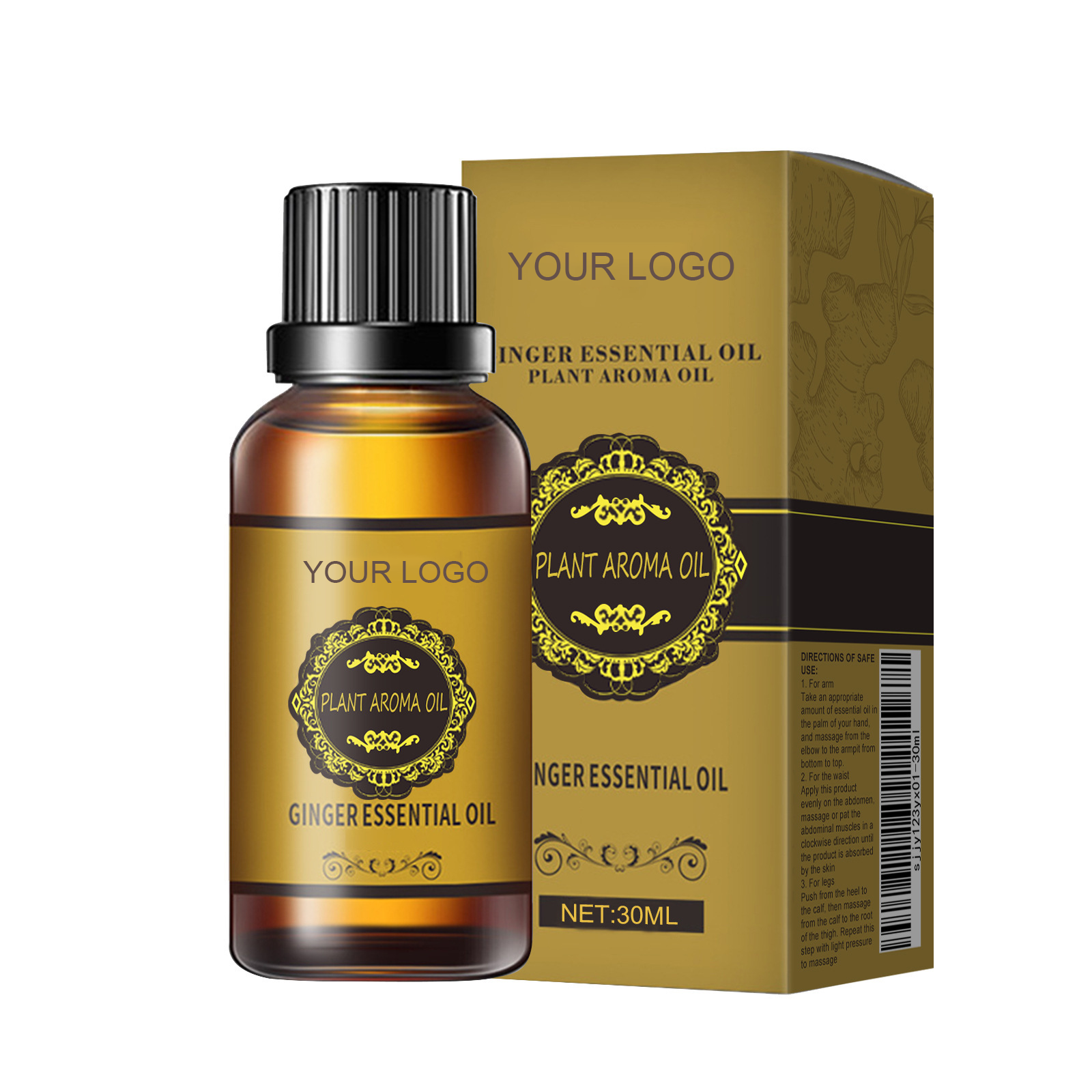 Custom Private Label Women'S Ginger Oil Slimming Essential Oil Massage 30Ml for Body