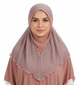 ผ้าคลุมศีรษะผู้หญิงแบบเรียบ ผ้าป่านคริสตัล ปักดิ้นทอง รุ่น H076 ---- # ฮิญาบ ผ้าคลุมศีรษะ คิมา ชัยลา ตูดุง - Product Image 2