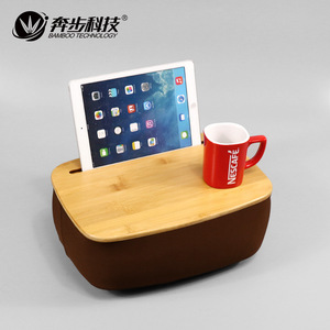 Support pour ordinateur portable en bambou avec couvercle en bois, coussin de bureau multifonctionnel pour ordinateurs portables, utilisation sur table - Product Image 4