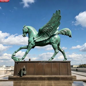 YOUFINE Statua di Pegaso in Bronzo Antico, Scultura di Cavallo <span class=keywords><strong>Alato</strong></span> Volante per Villa, Vialetto e Giardino - Product Image 1