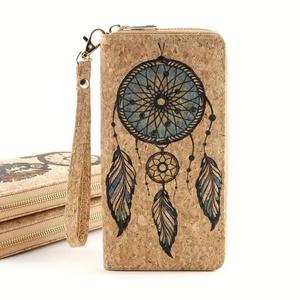 Custom Wooden Clutch <b>Wallet</b> <b>Lady</b> Zipper Cork <b>Wallet</b> Hotsale Retro Wristlet <b>Purse</b> for Women - Product Image 4