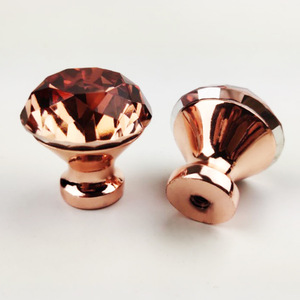 Small Single-Hole Zinc Alloy Crystal Diamond Shape Cabinet <b>Knob</b> Modern Handcrafted Durable Easy Installation Furniture Bedroom - Product Image 3