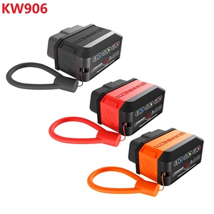 KONNWEI KW906 <strong>OBD2</strong> Diagnostic Device <strong>Bluetooth</strong> 5.2 ELM327 Error Code Reader OBDII/EOBD Check Engine Reset Tool for Cars Red - Product Image 1