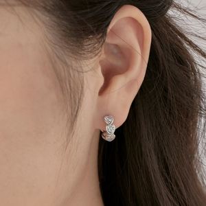 Aretes de Aro con Clip para Mujer, Diseño Romántico Dylam, Plata de Ley 925, Rodio, Chapado en Oro de 18K, Forma de Corazón Eterno, Circonita 5A - Product Image 4